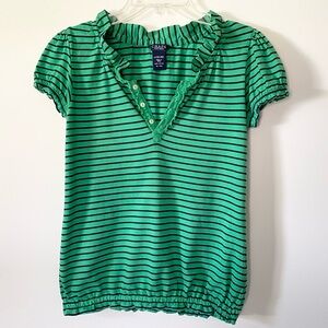 Chaps Striped Short Sleeve Top Girls 12/14 Fits like W-XS